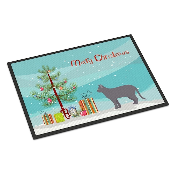 Carolines Treasures Carolines Treasures CK4637MAT 18 x 27 in. Korat No.2 Cat Merry Christmas Indoor or Outdoor Mat CK4637MAT - main